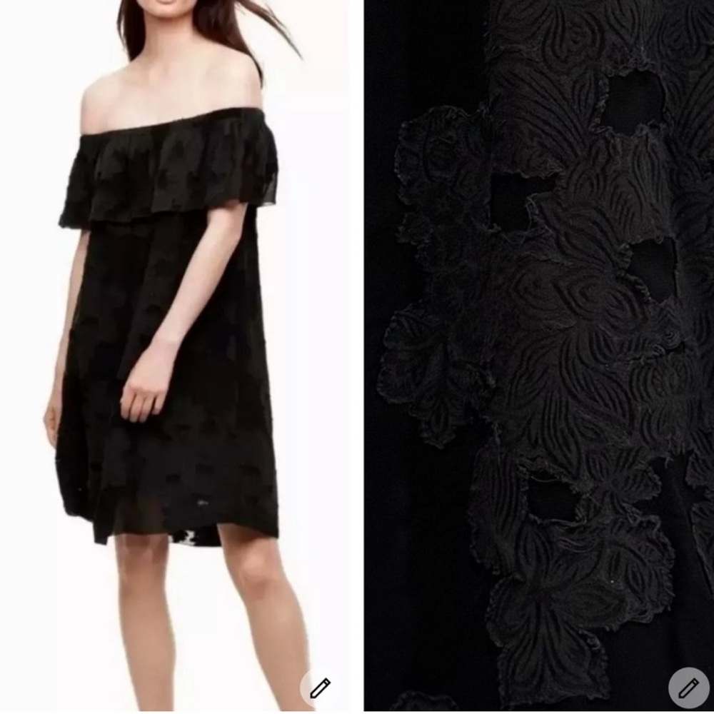 Aritzia Wilfred Neuchatel Lace‎ Off Shoulder Floral Cotton  Dress Size S